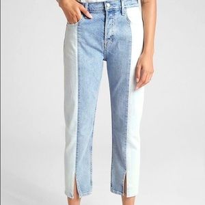 GAP • Two Tone Super High Rise Cuff Splice Jeans
